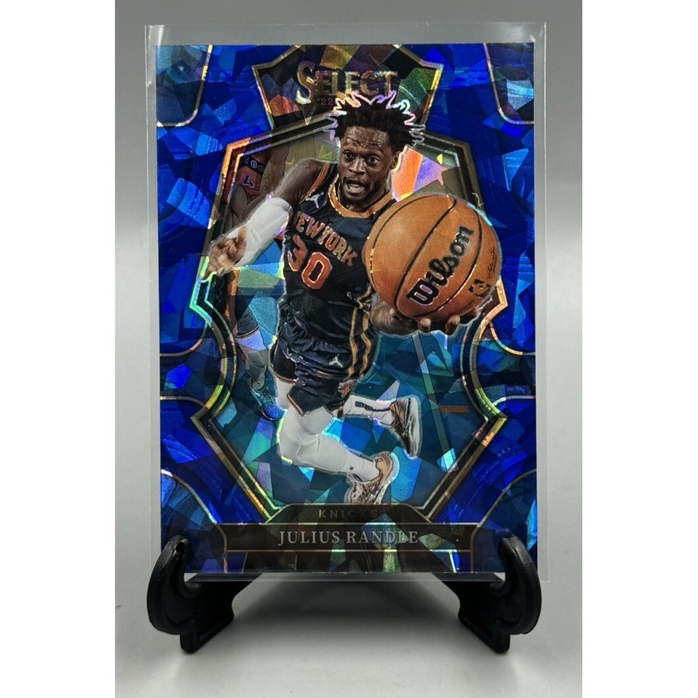 2022-23 Panini Select Premier Level‎ Blue Cracked Ice Prizm Julius Randle #140